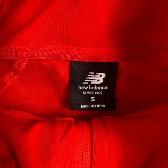 New Balance Womens Cropped Jacket Size Small Orange Full Zip Athleisure Pockets - Picture 5 of 9